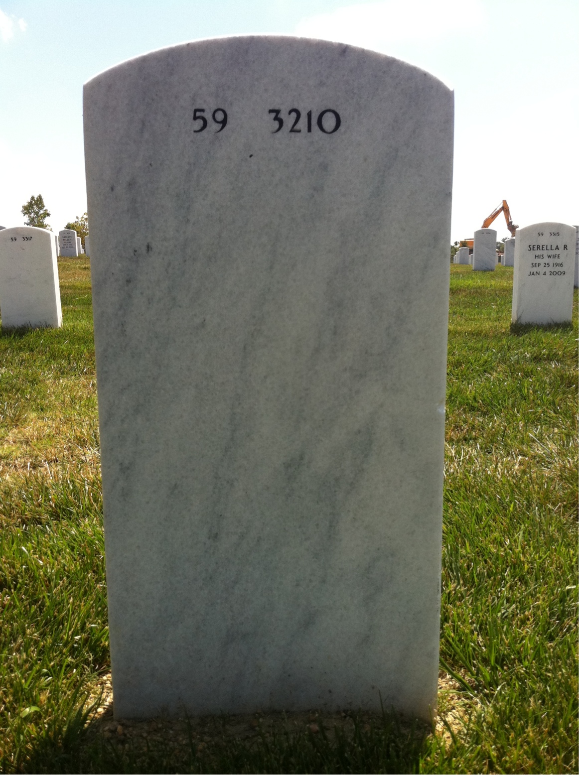 Back of headstone — L.C. Fox