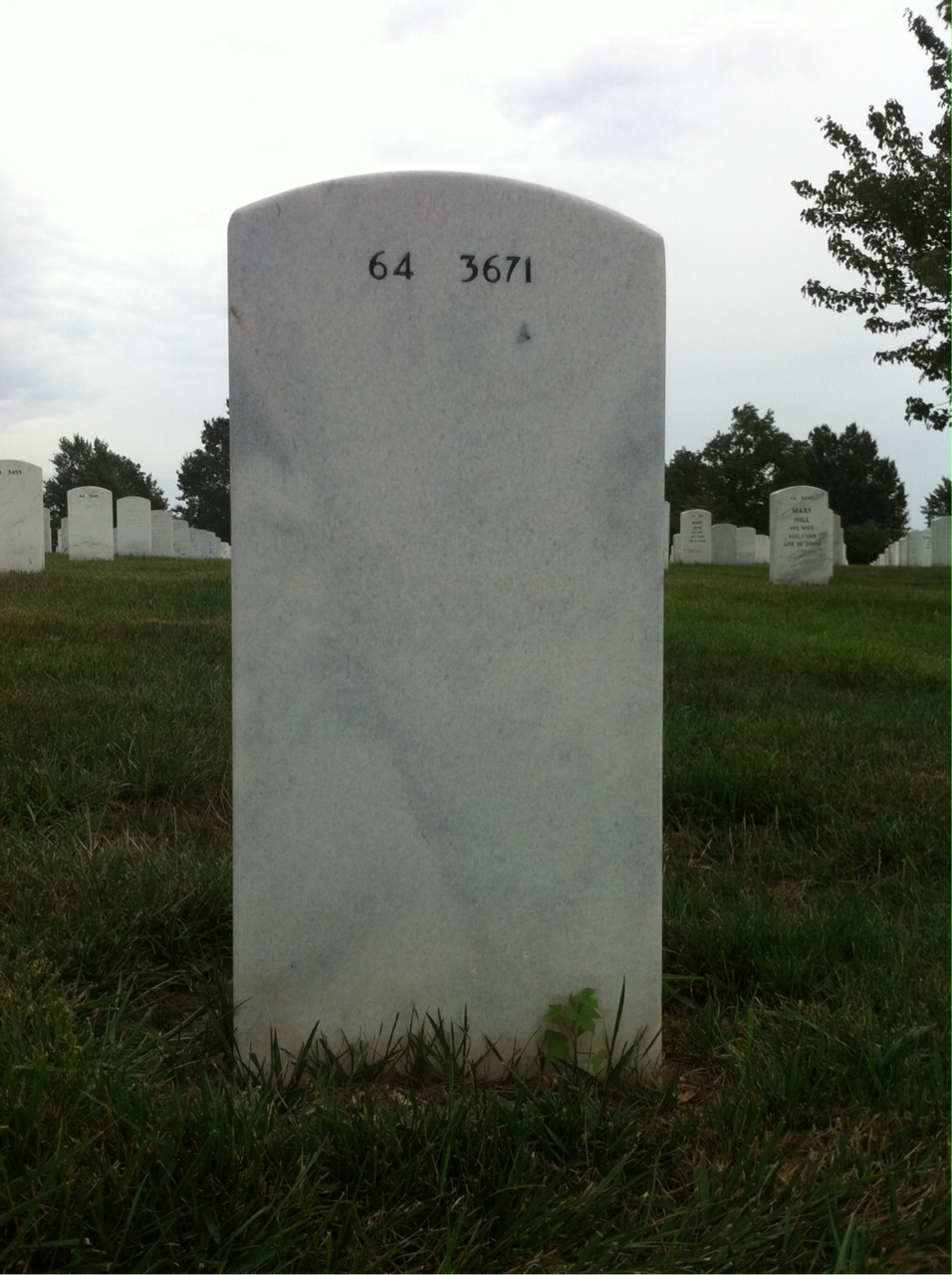 Back of headstone — Helen Kay