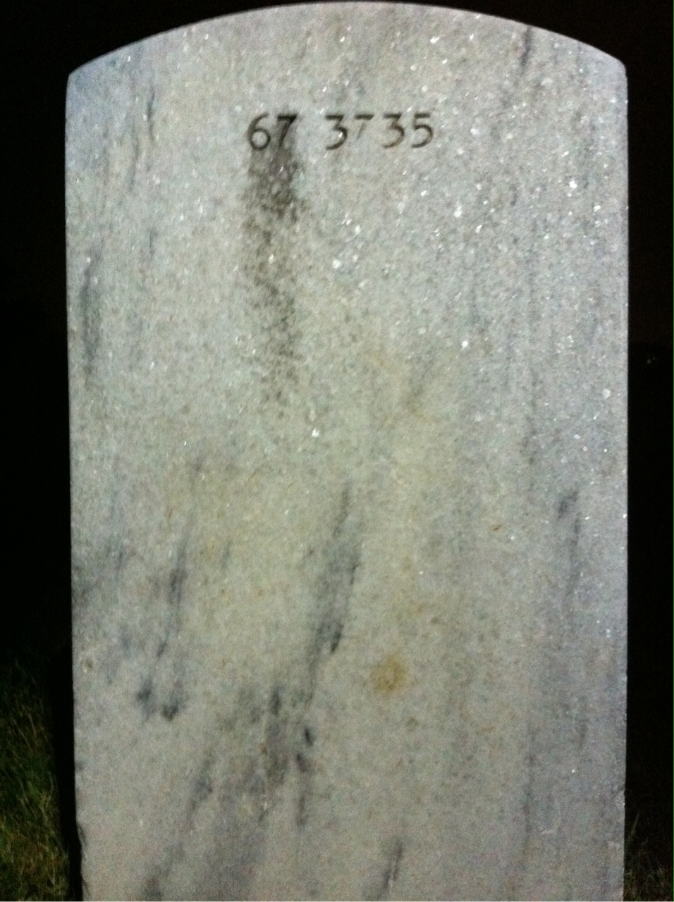 Back of headstone — John Rosenau Rich
