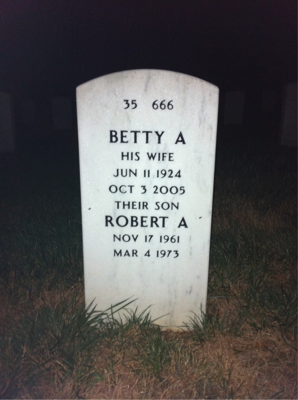 Back of headstone — Sanford Moore
