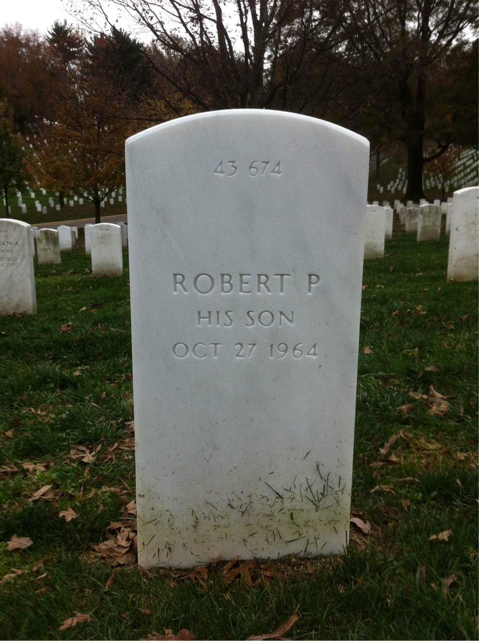 Back of headstone — Robert Baker