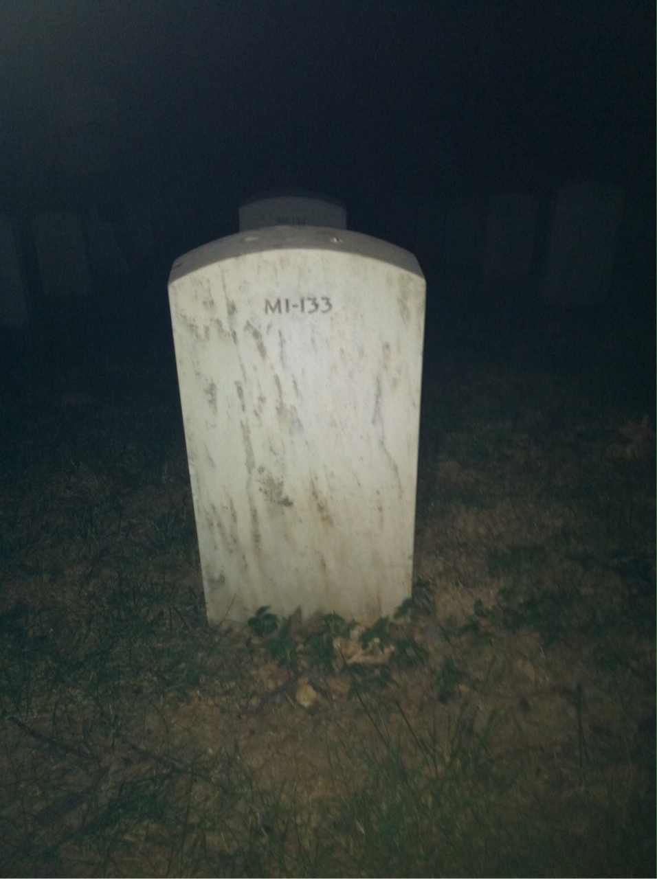 Back of headstone — James Adams