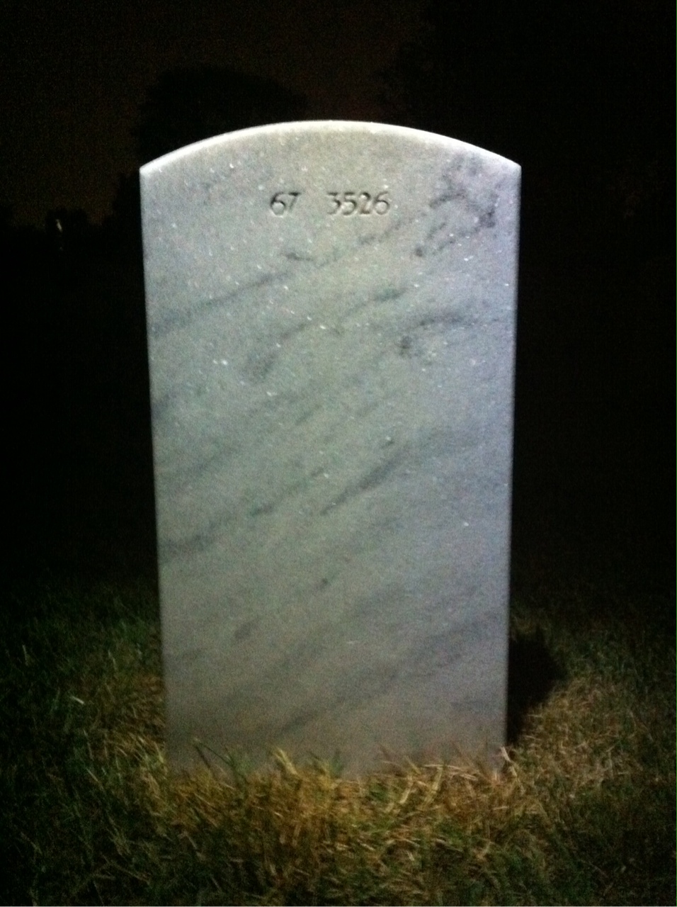 Back of headstone — Andre M Karns