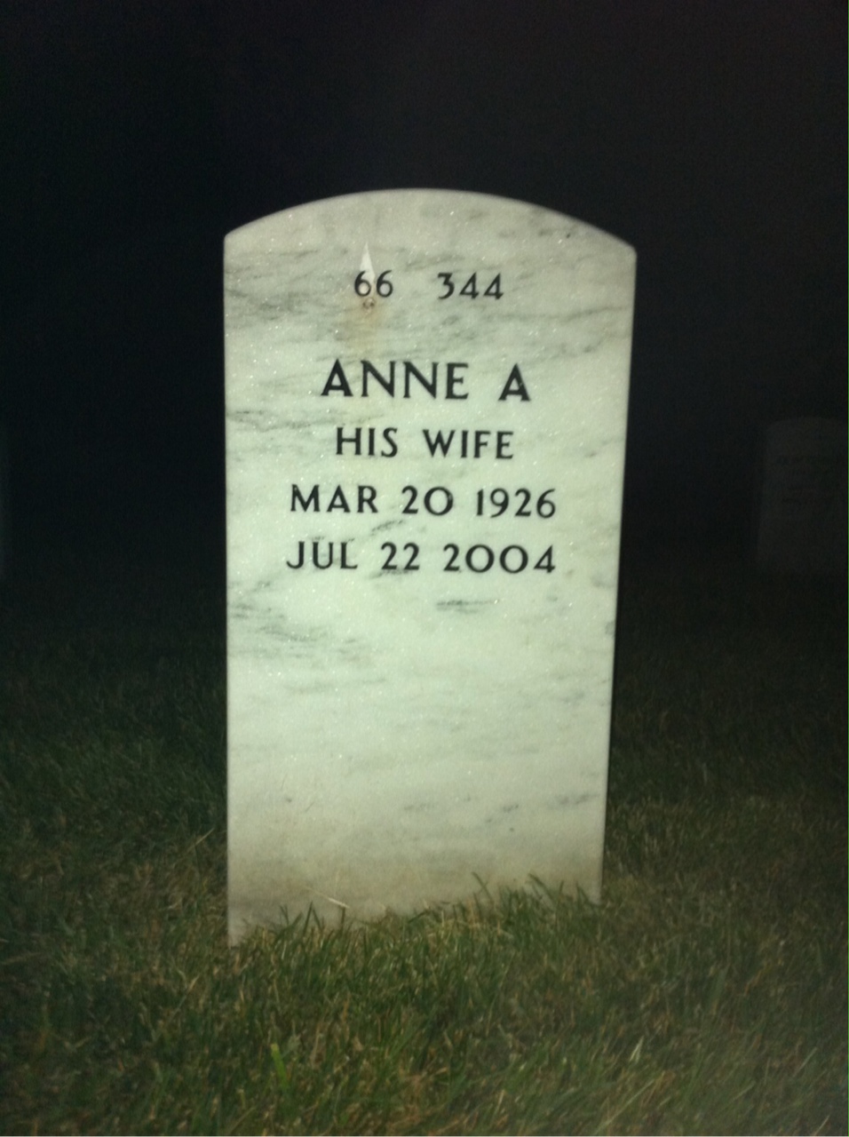 Back of headstone — Ted Bush