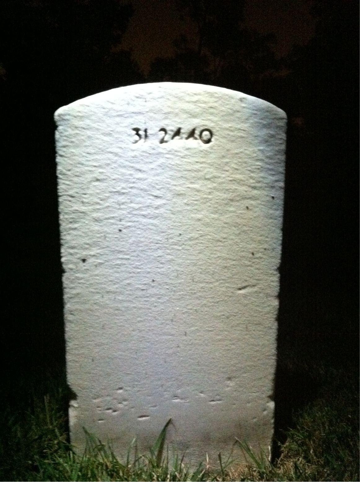 Back of headstone — George Allen