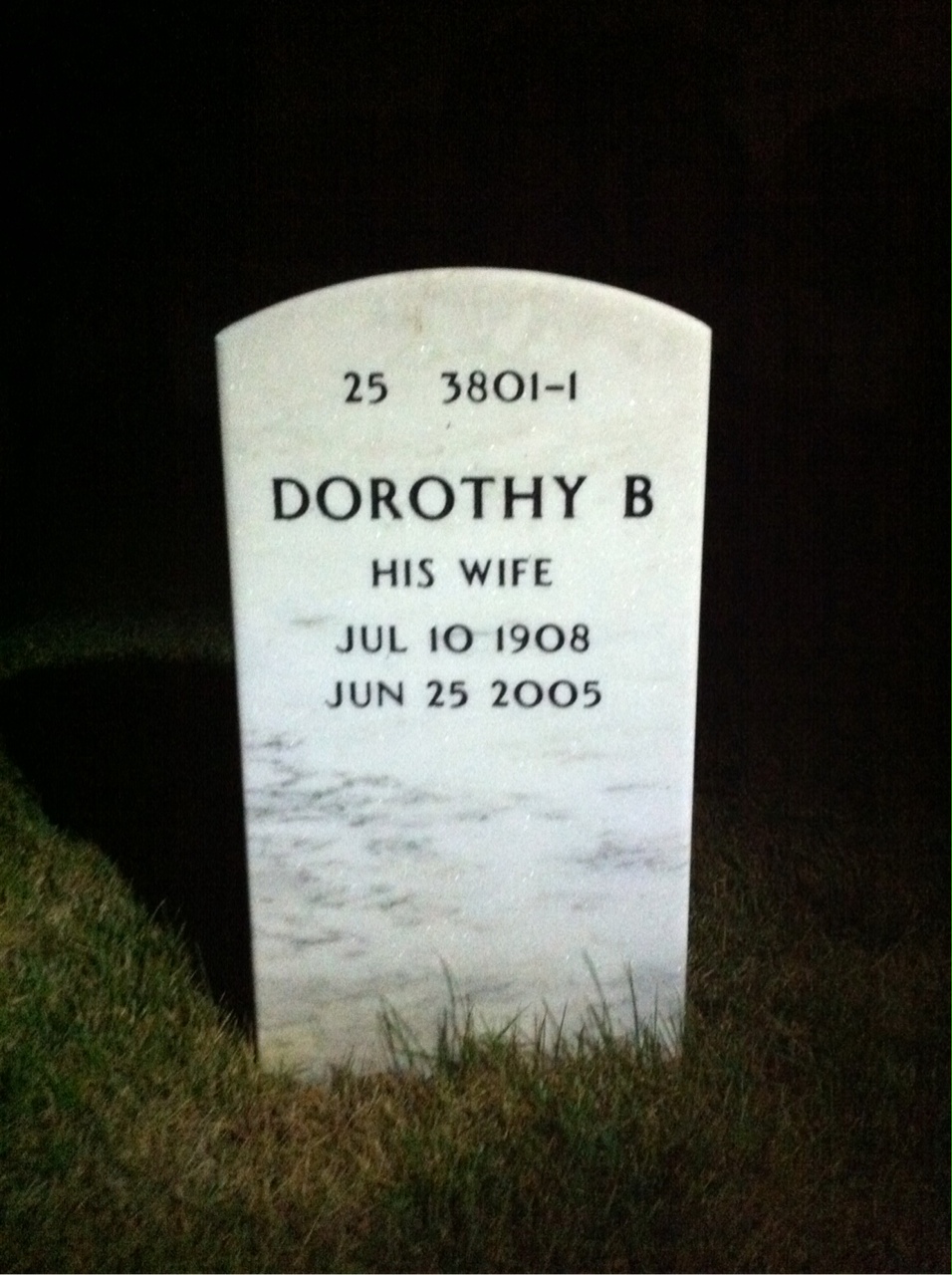 Back of headstone — Thomas Burke