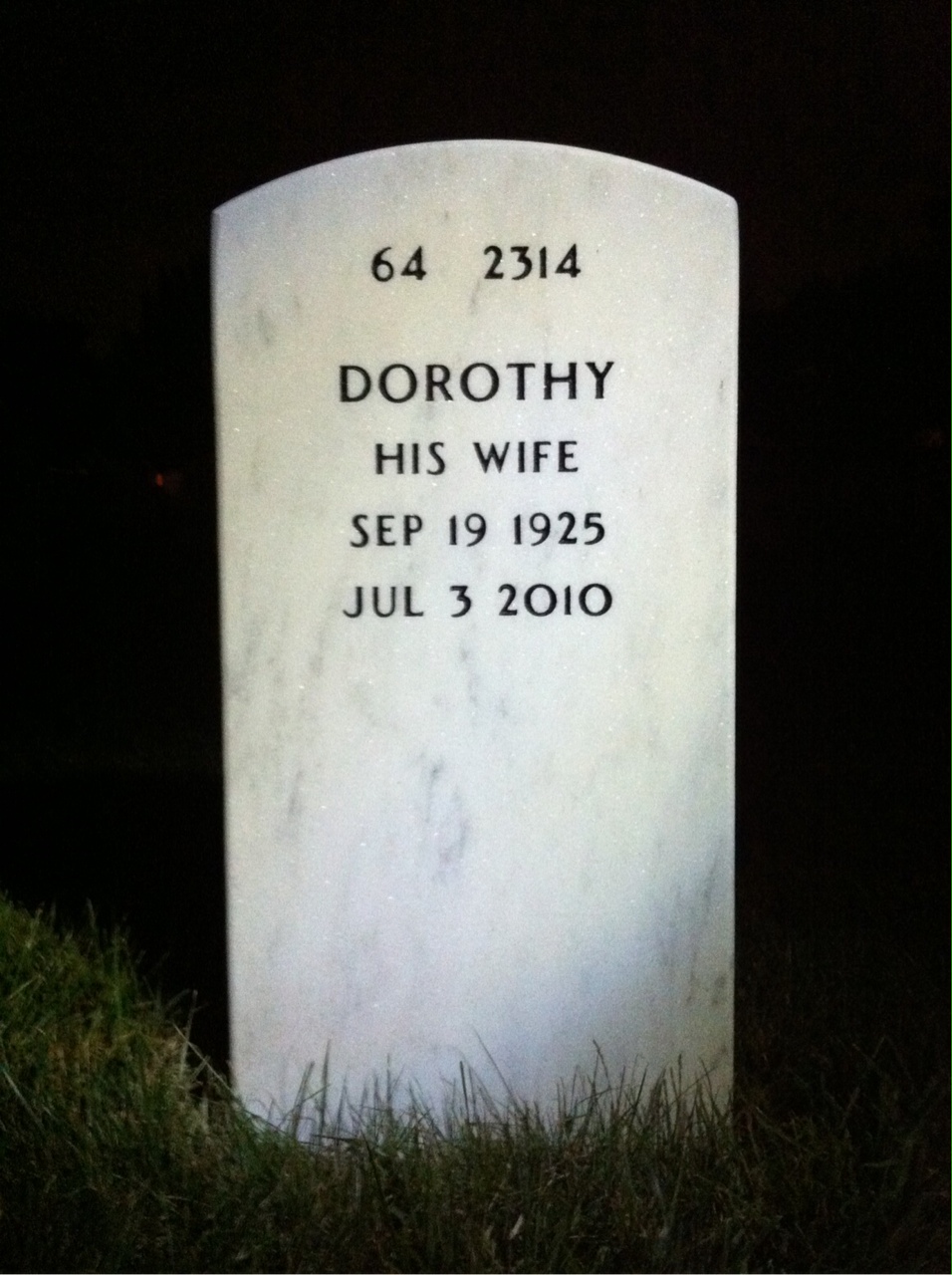 Back of headstone — Glenn Tripp