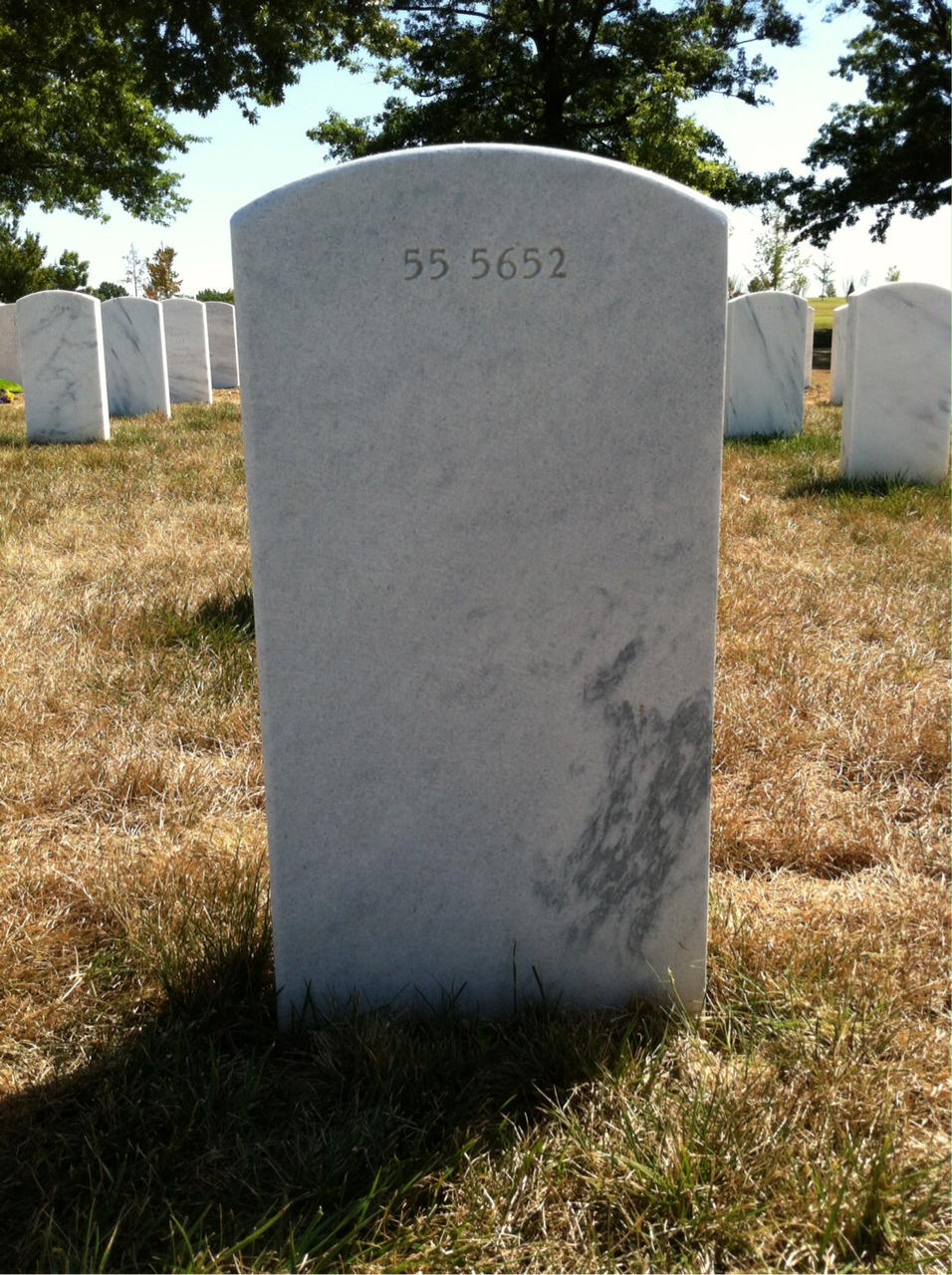 Back of headstone — James Balsbaugh