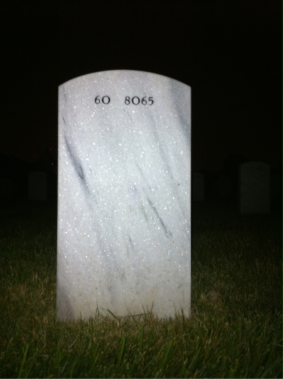 Back of headstone — Randy Johnson