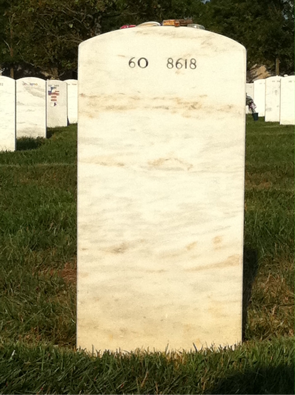 Back of headstone — Aaron Genevie