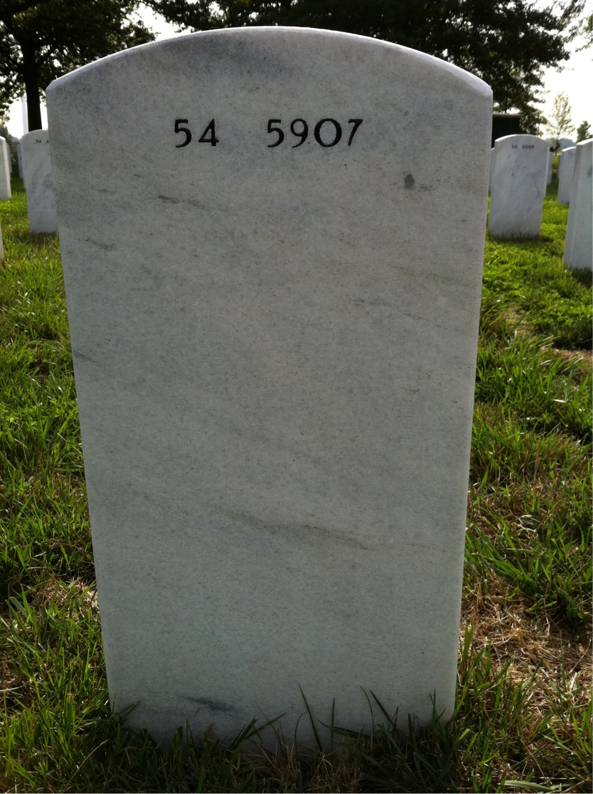 Back of headstone — Dale Ward