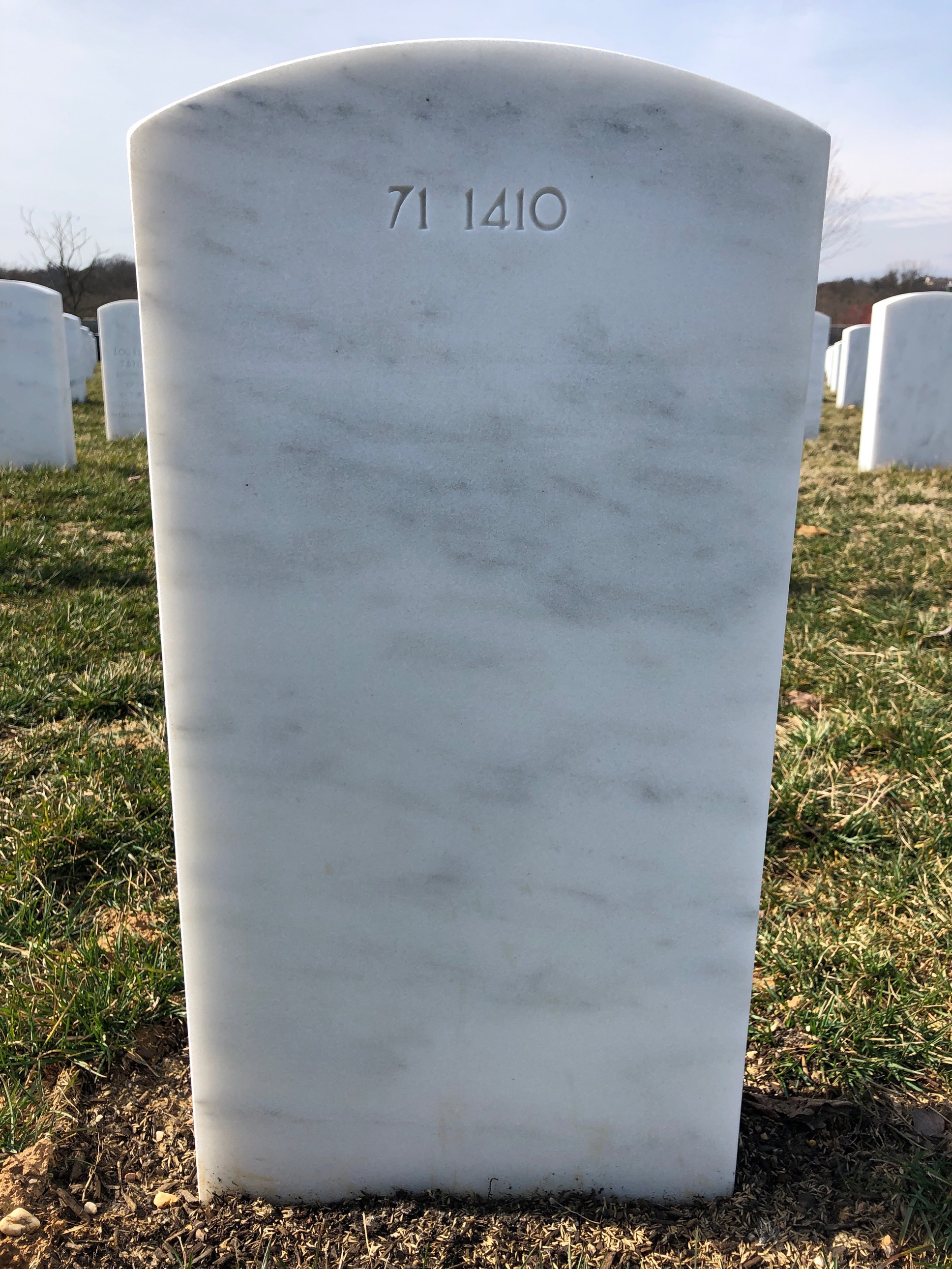 Back of headstone — William A Mcbride