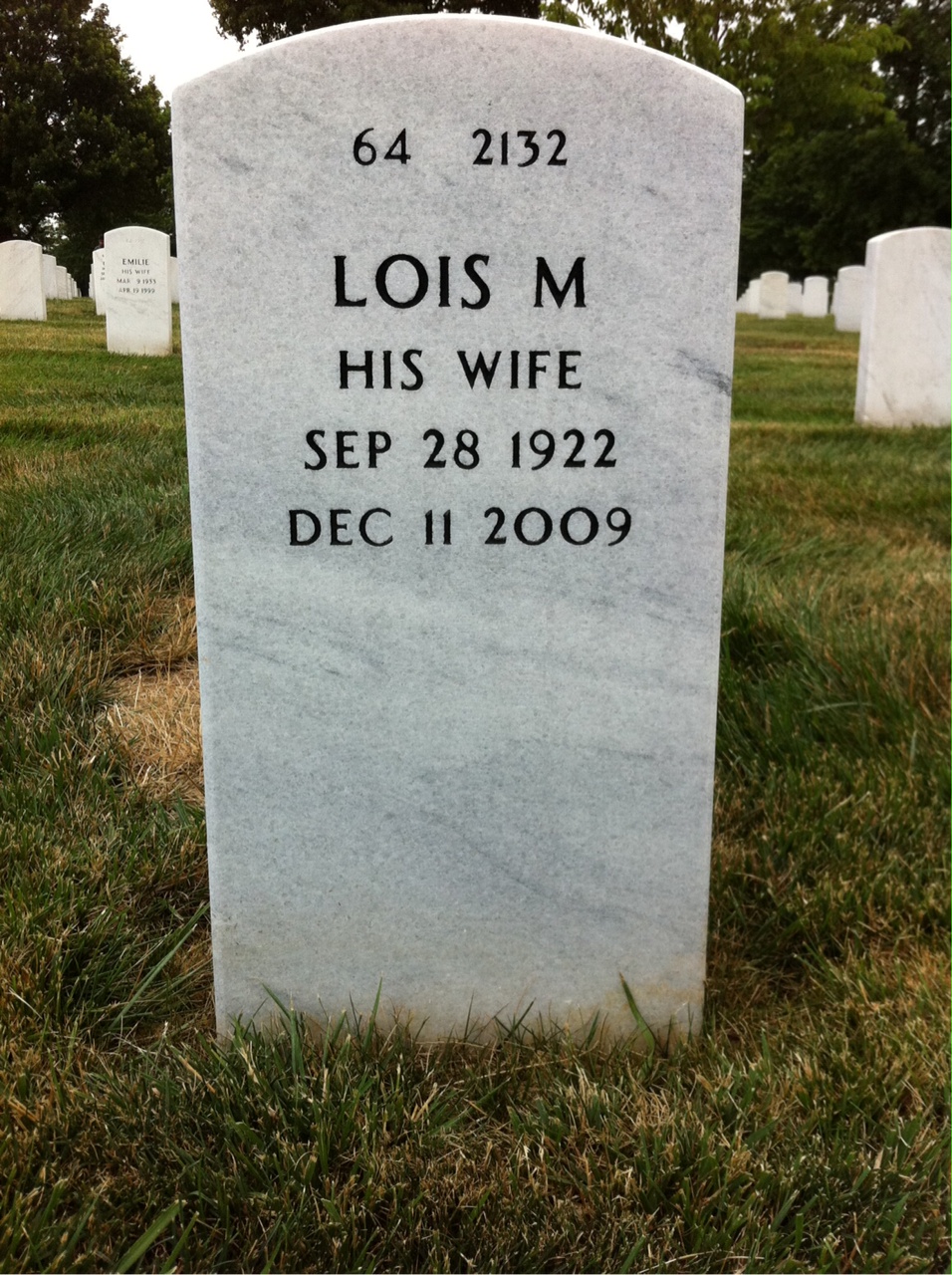 Back of headstone — Winthrop N Titcomb