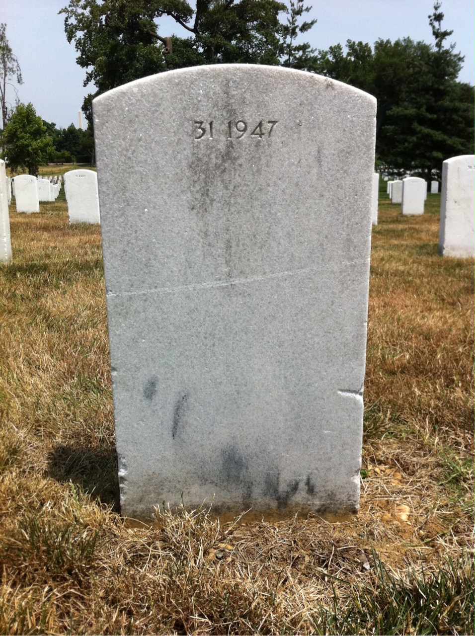 Back of headstone — Edward Mortimer