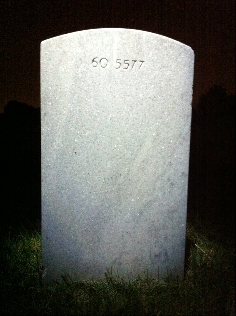 Back of headstone — George Baughan
