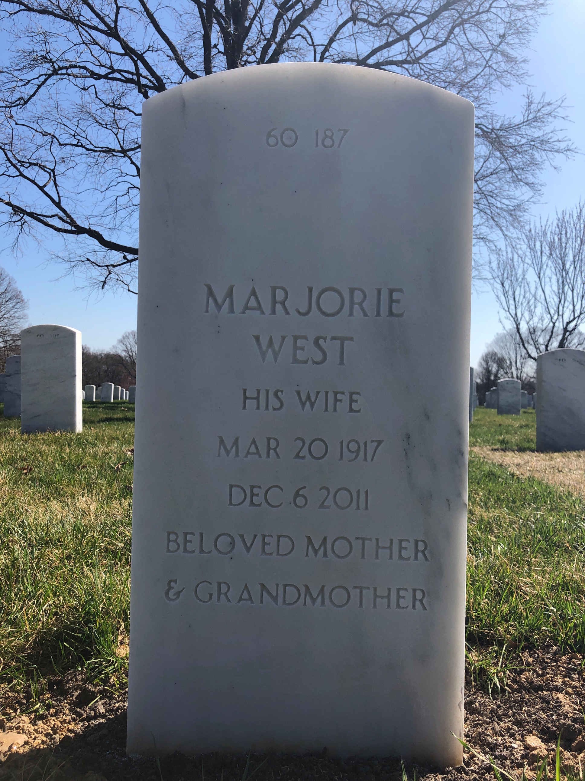 Back of headstone — Arthur Levenson