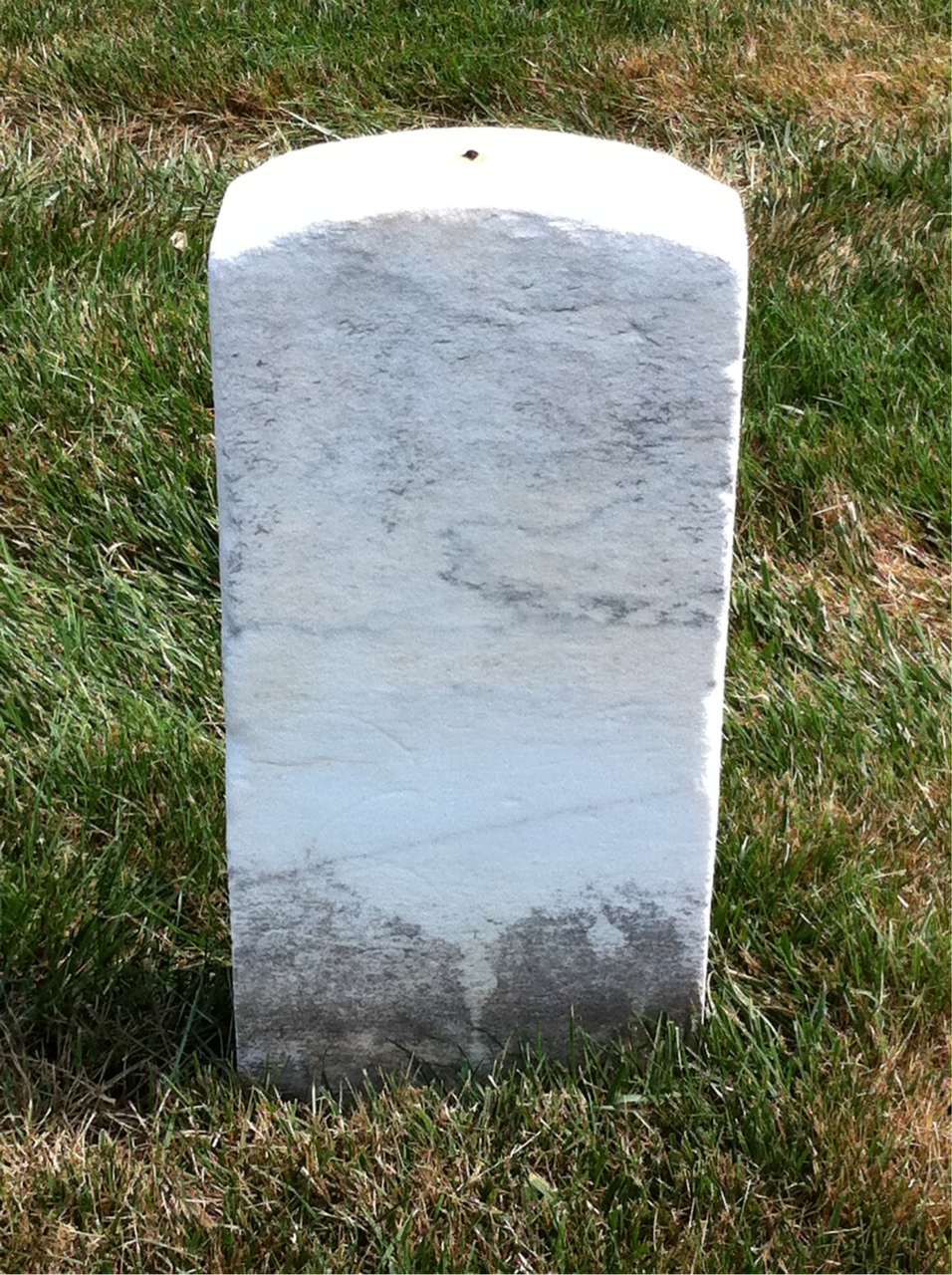 Back of headstone — J Money