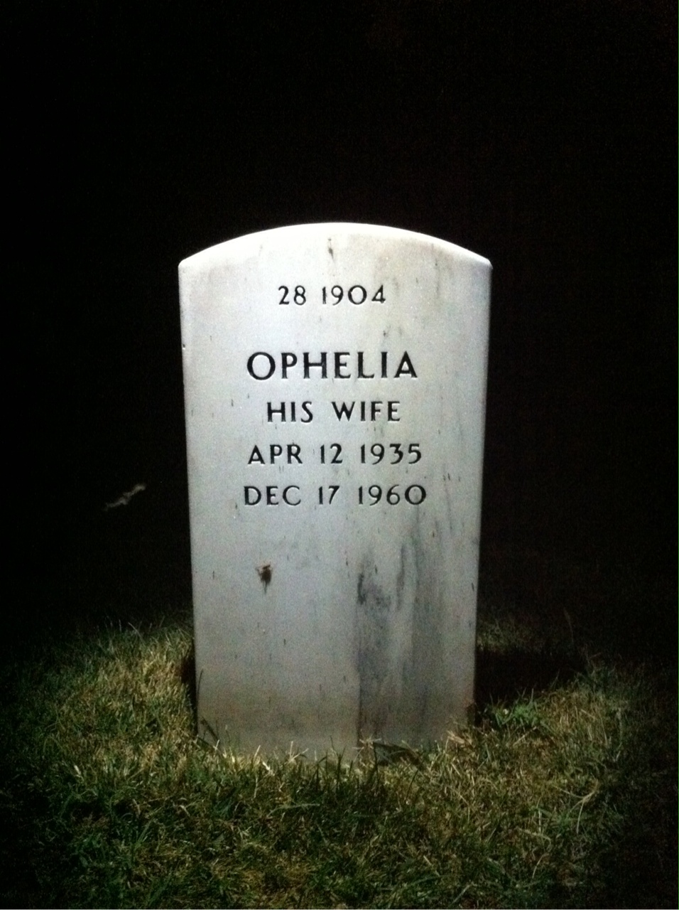 Back of headstone — Sam Clarke