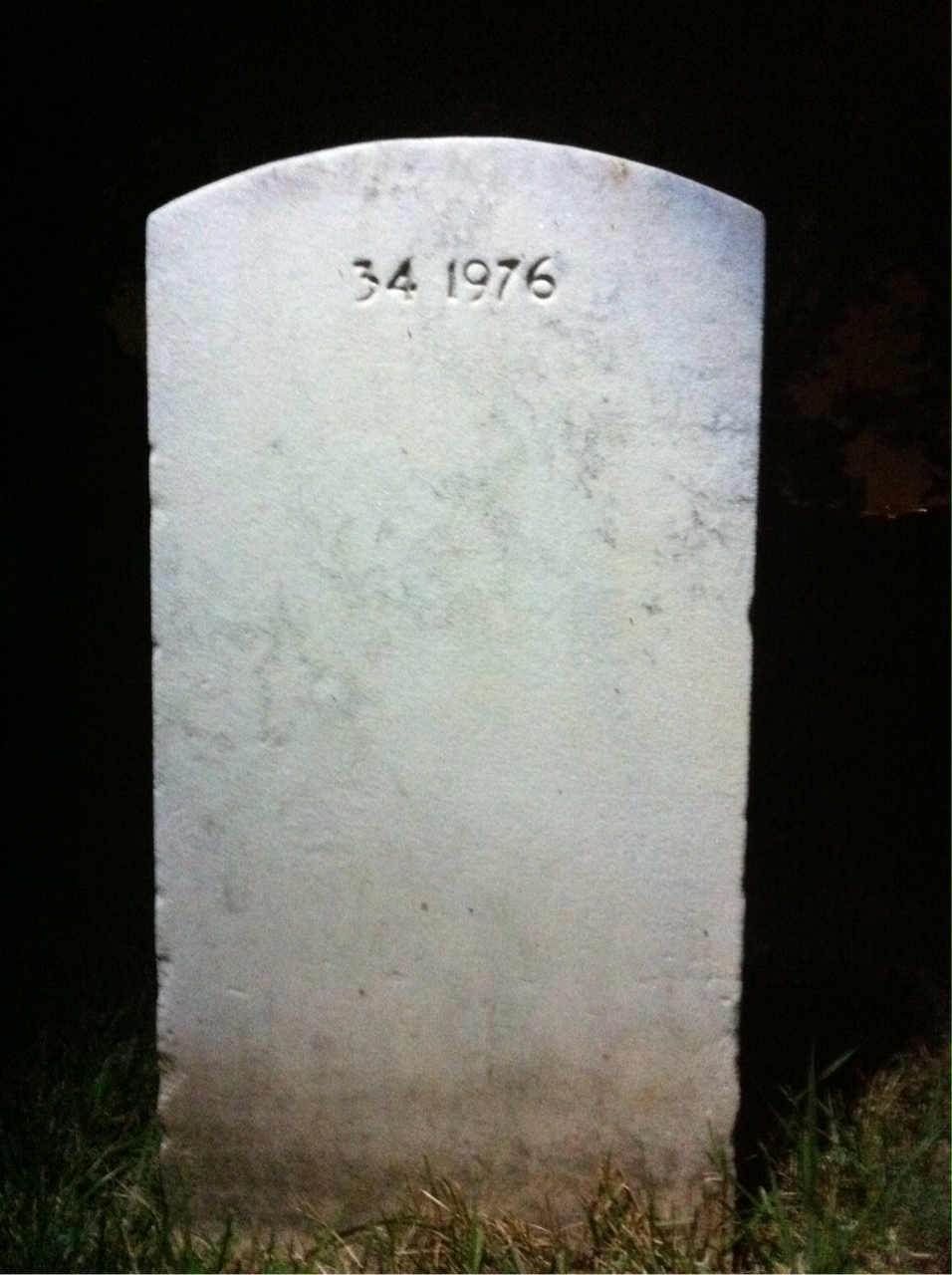 Back of headstone — John Arnold