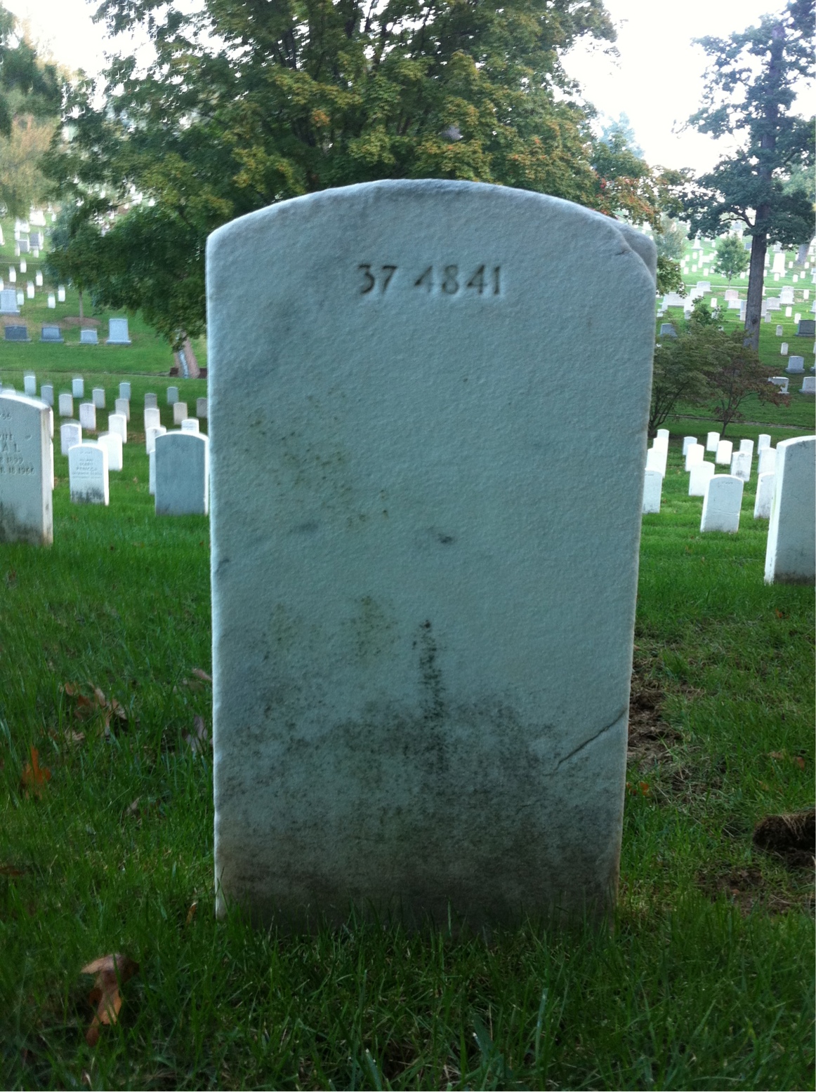 Back of headstone — Henry Adams