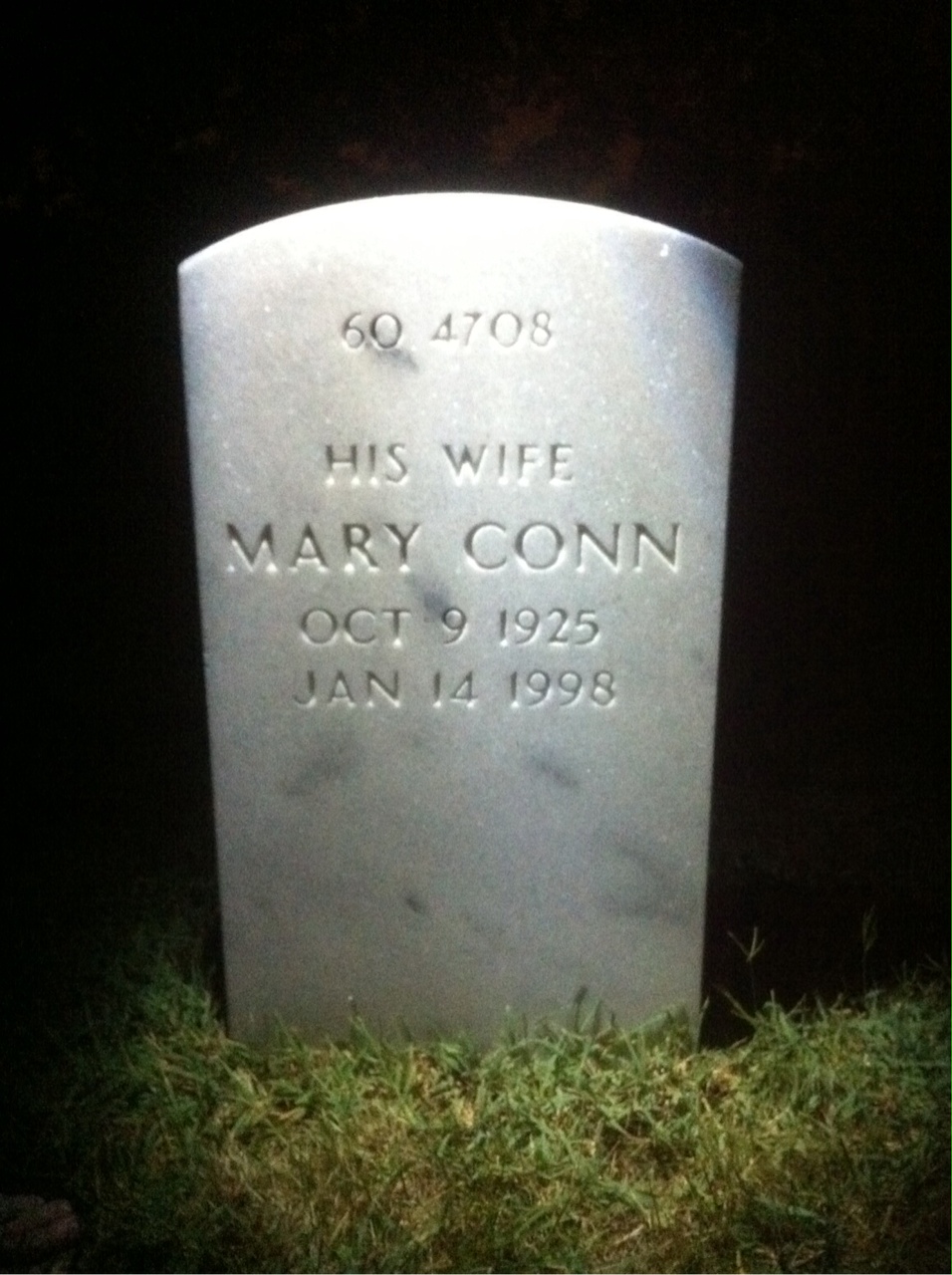 Back of headstone — William H Kernan