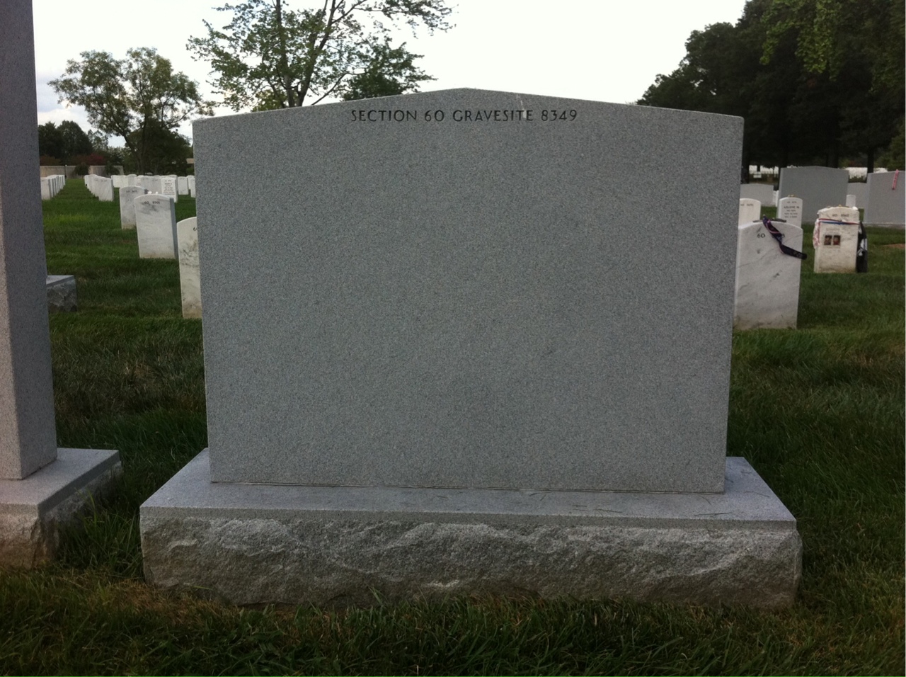 Back of headstone — Herbert Evans