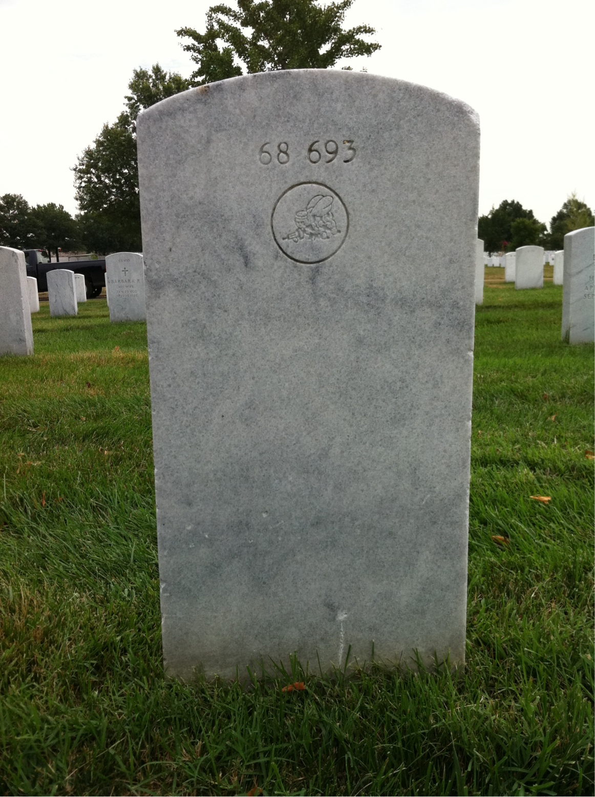 Back of headstone — Robert Austin