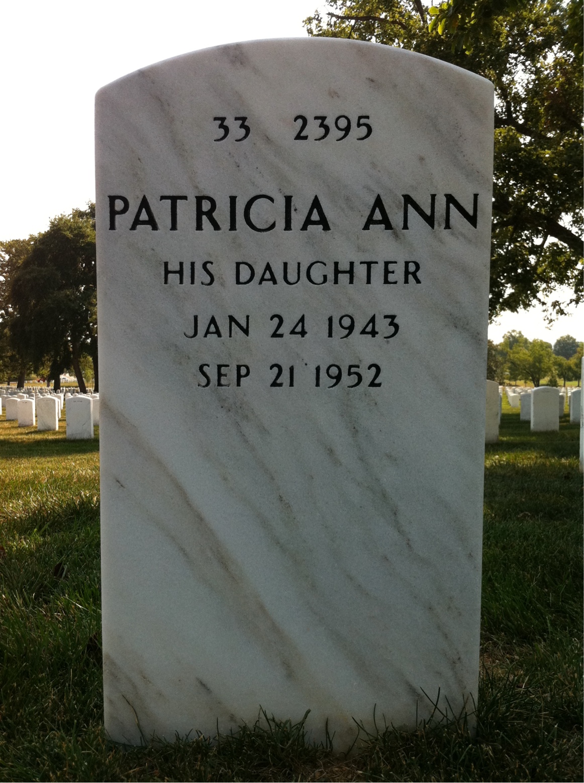 Back of headstone — Jack Humphrey