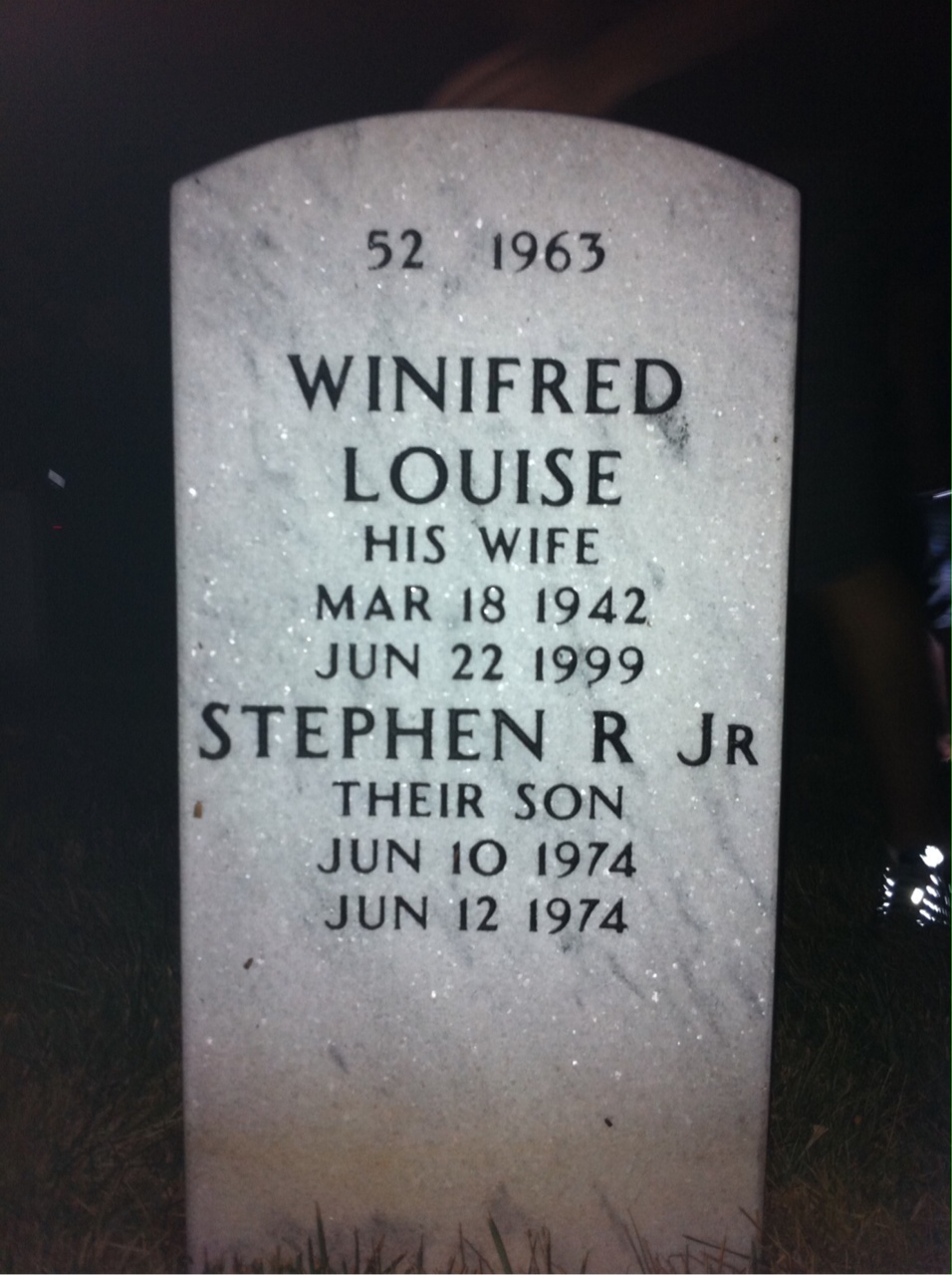 Back of headstone — Stephen Gentile