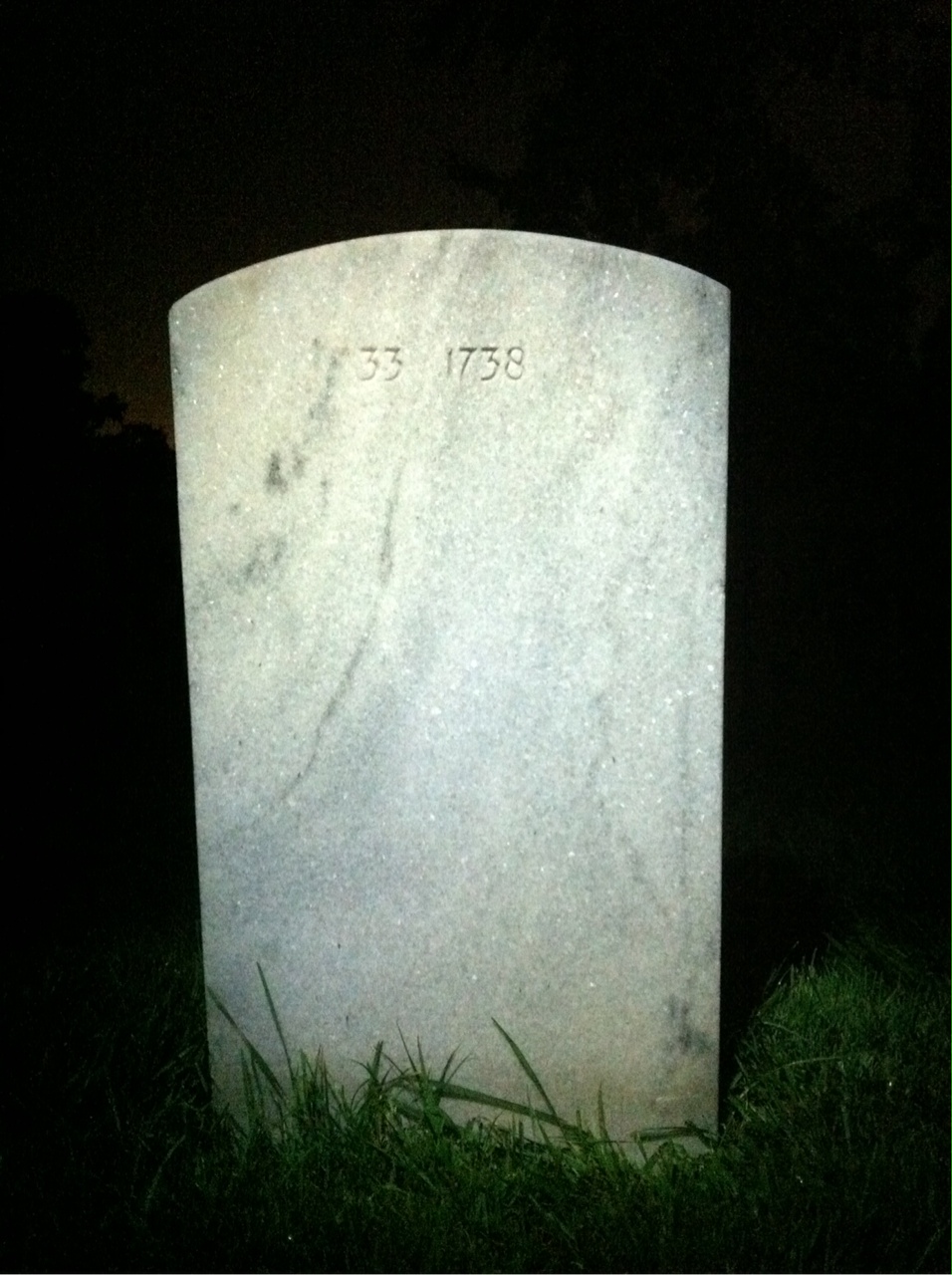 Back of headstone — Dora Baker