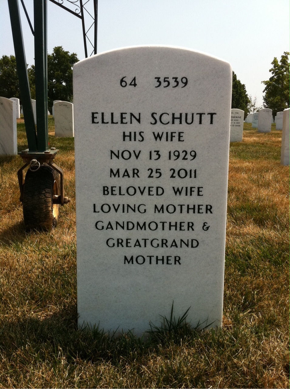 Back of headstone — Hammond Anstine