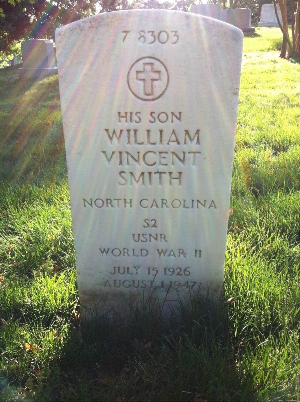 Back of headstone — Robert H Smith
