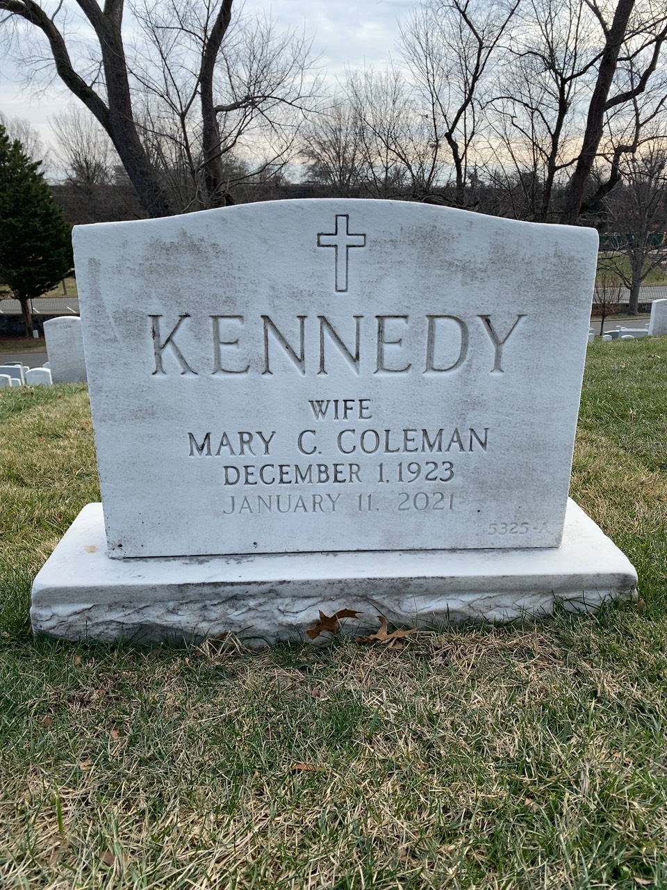 Back of headstone — George Whitney Kennedy