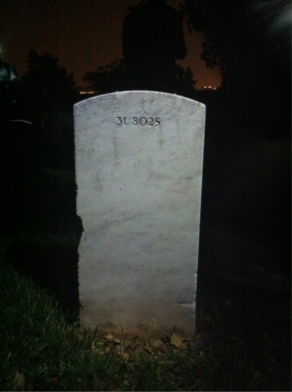 Back of headstone — Robert M Rice