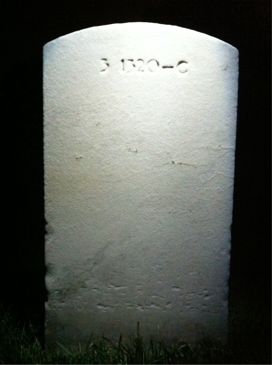 Back of headstone — Harry Benson