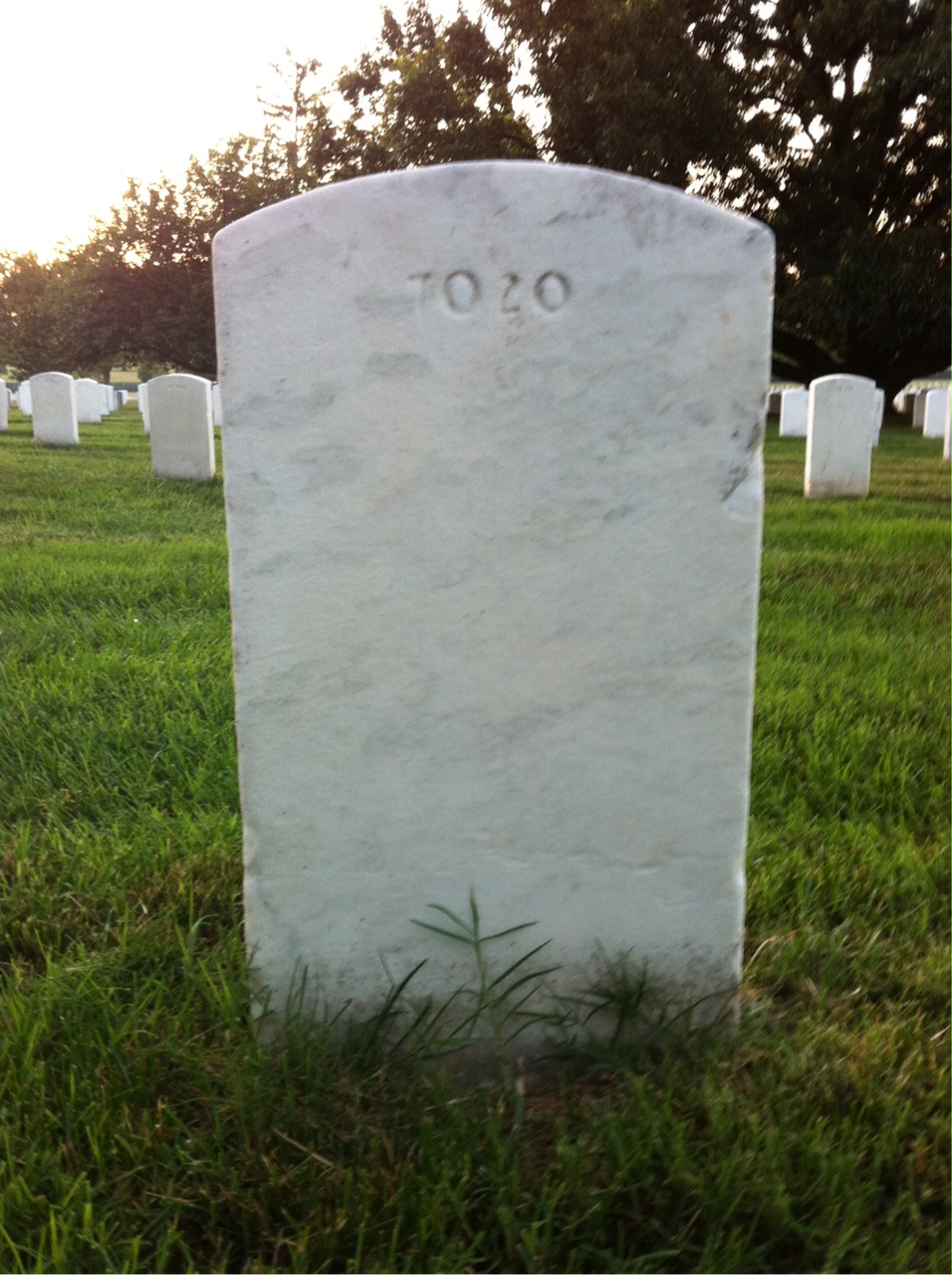 Back of headstone — Albert Baker