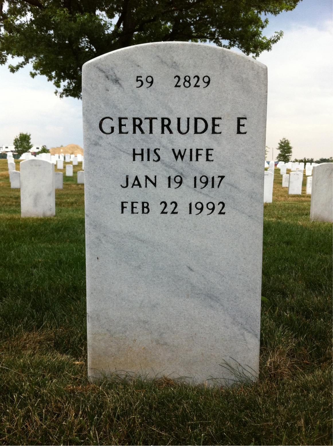 Back of headstone — John Hickey