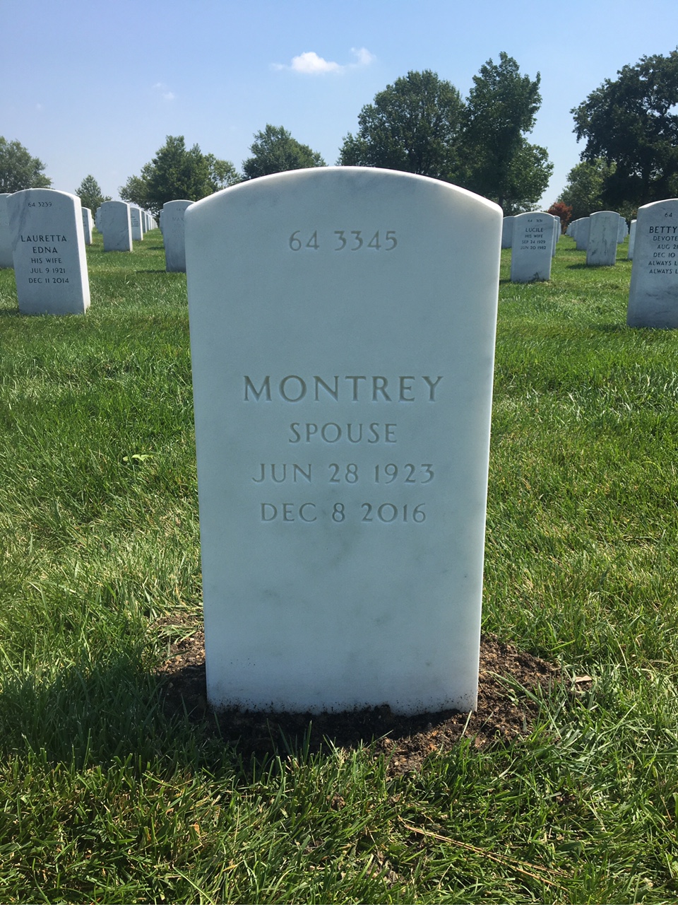Back of headstone — Auzie Redford