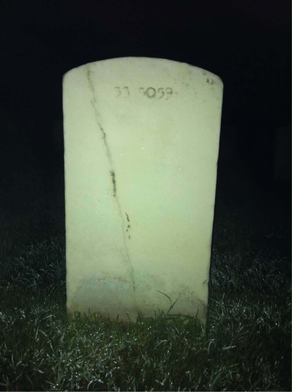 Back of headstone — Samuel Moody