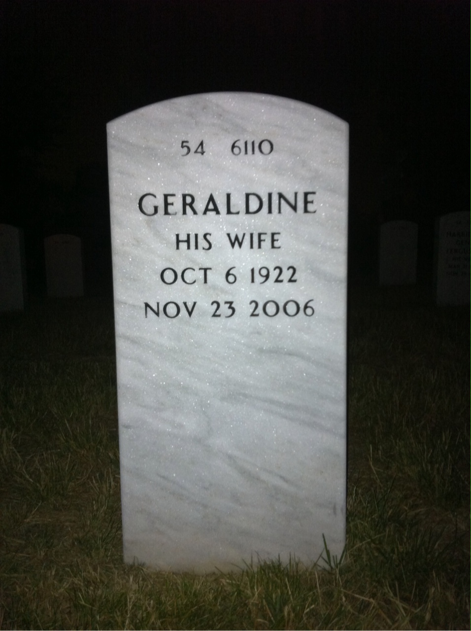 Back of headstone — Felix Michell