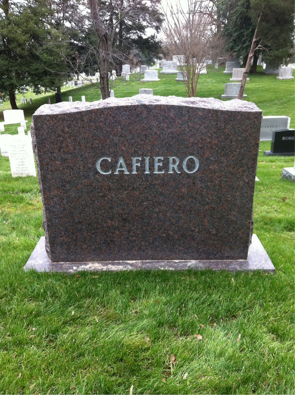 Back of headstone — Pasquale Cafiero