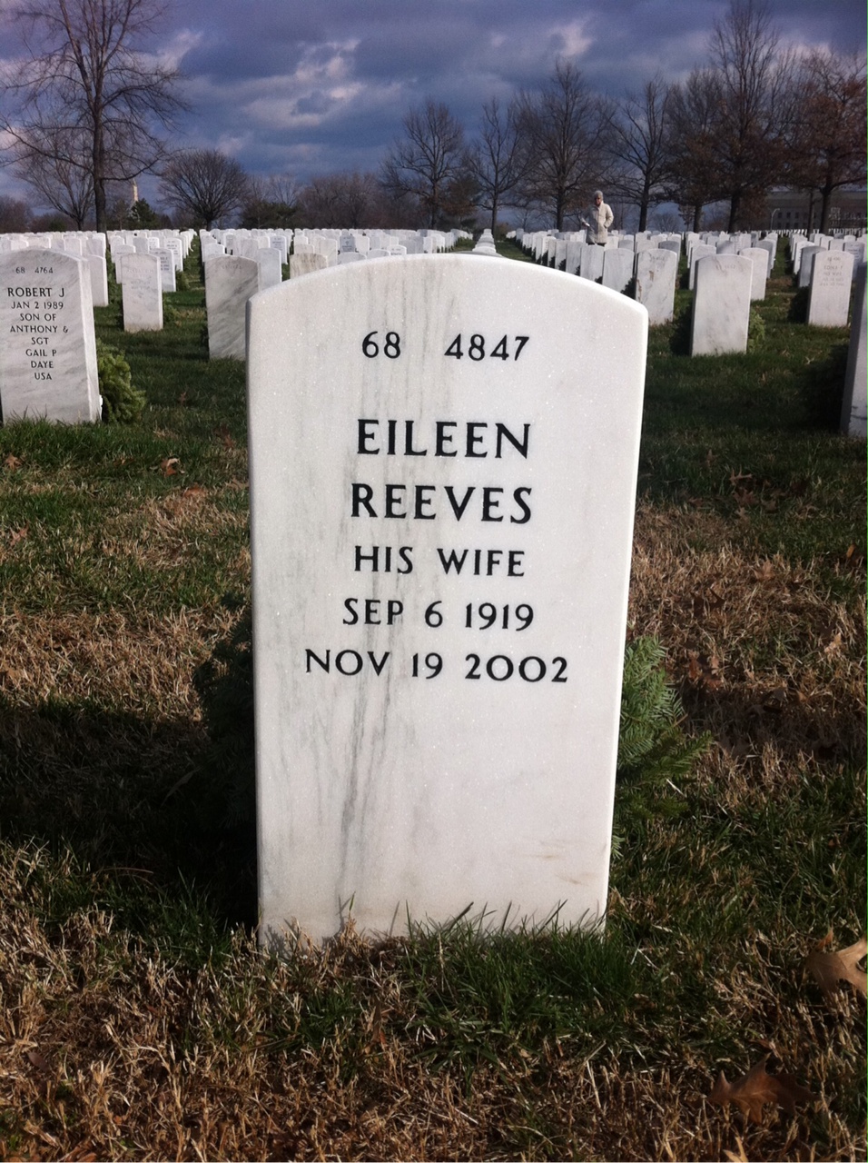Back of headstone — Robert Wood