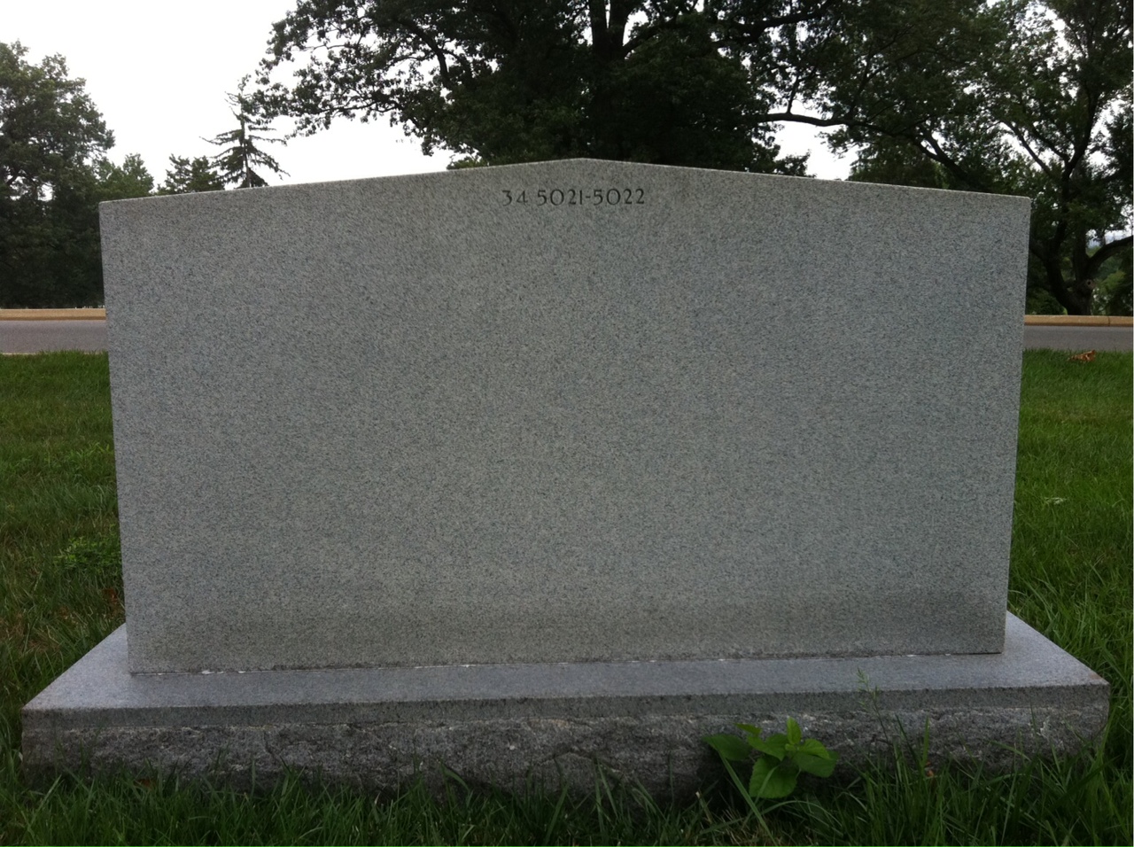 Back of headstone — Donald Ball
