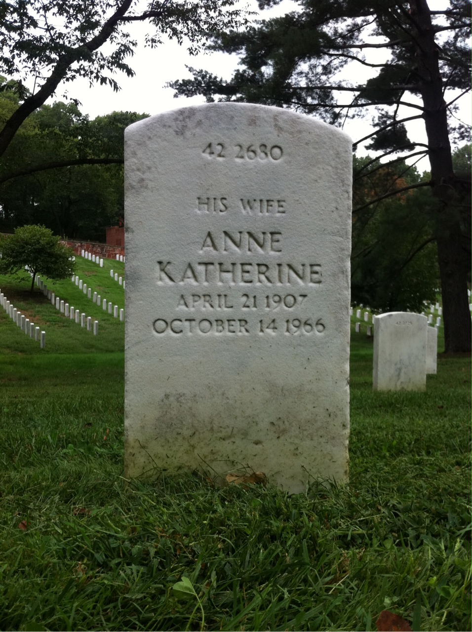 Back of headstone — Anne Mulligan