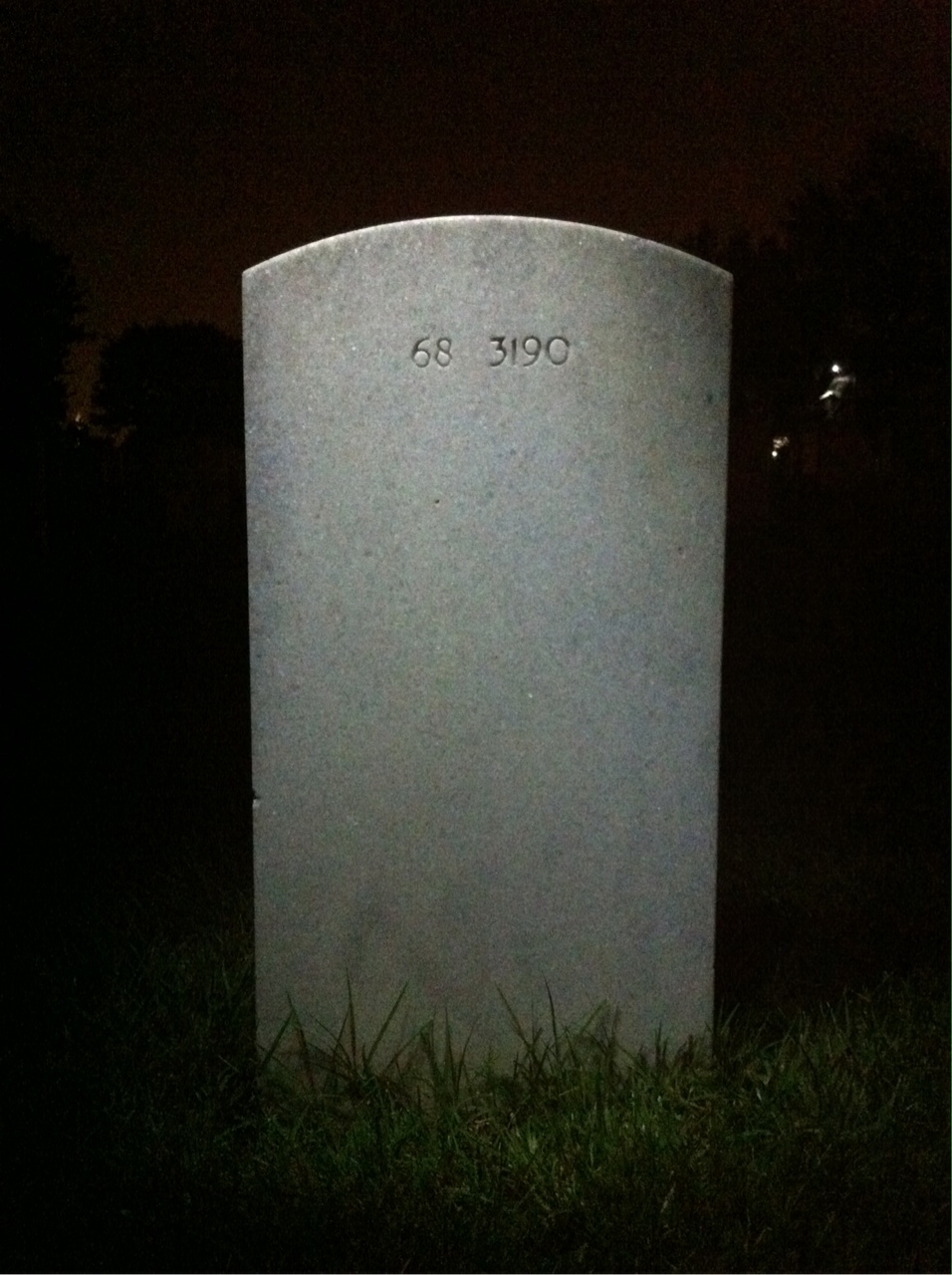 Back of headstone — William Francis Matheson