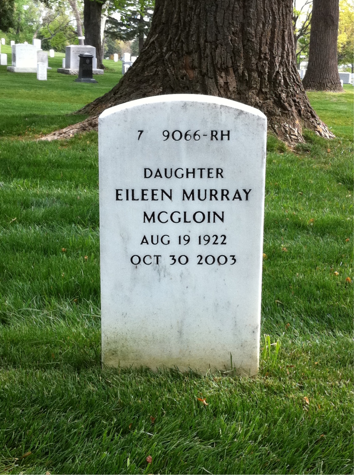 Back of headstone — Joseph Murray