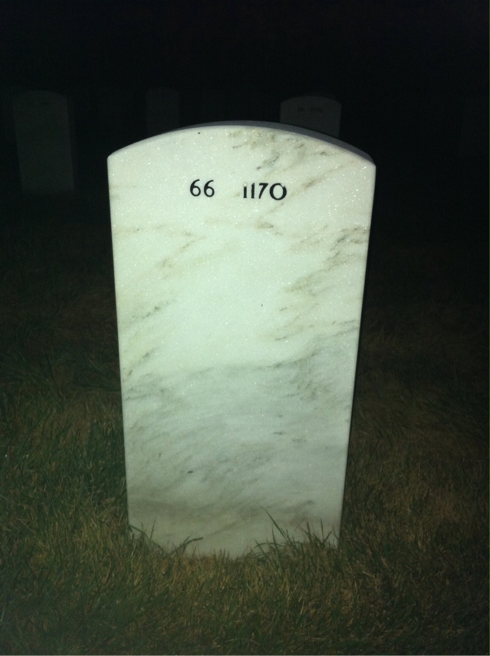 Back of headstone — Roy Logue