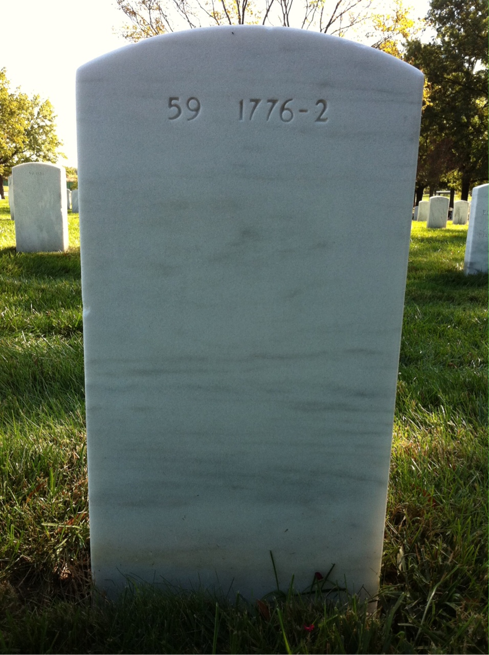 Back of headstone — Thomas Jerry Stamper