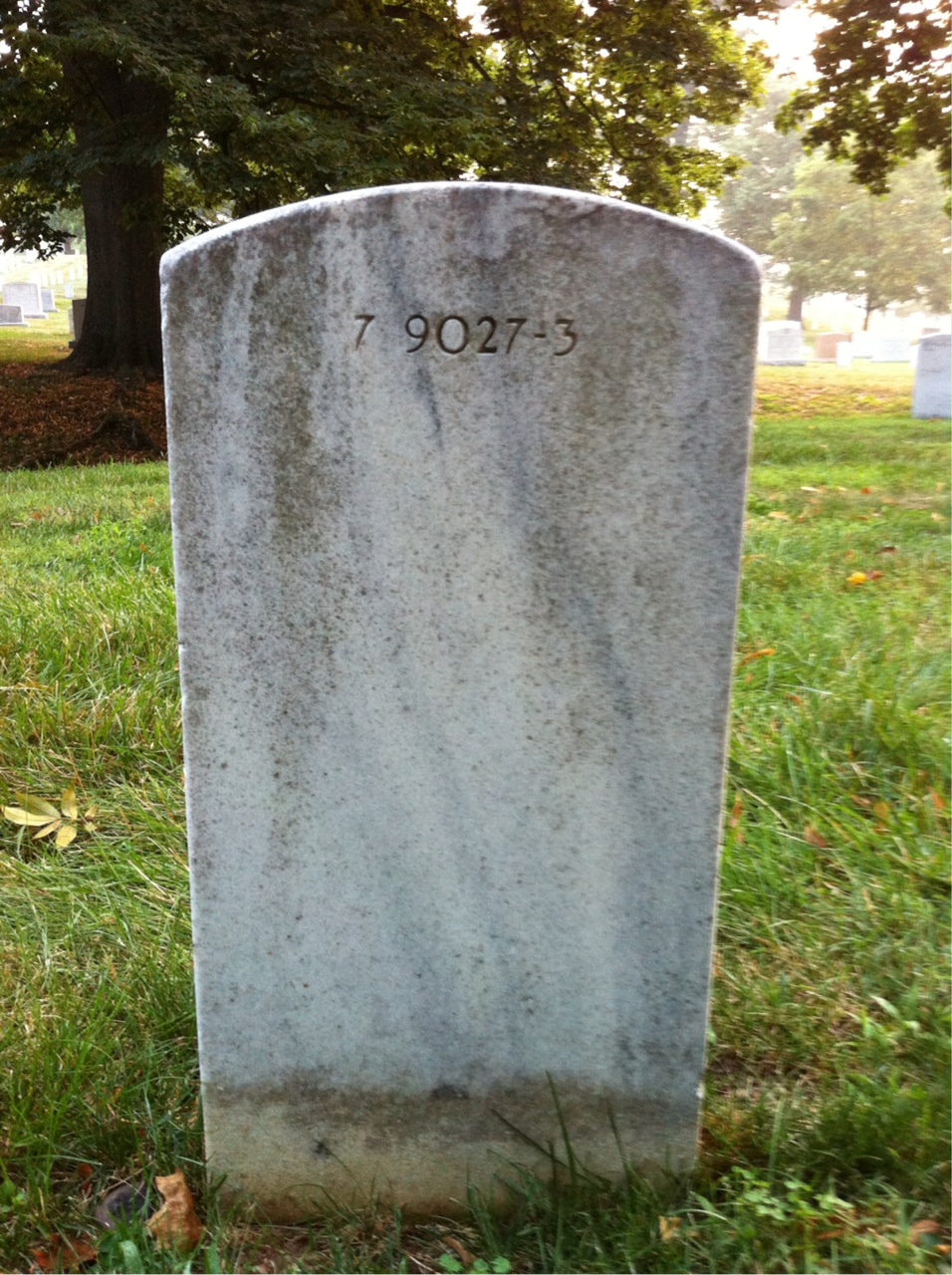 Back of headstone — Walter Albert Barton