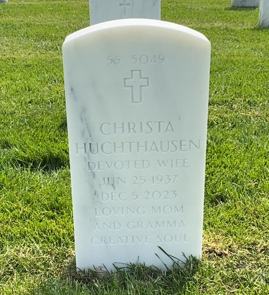 Back of headstone — Frederick Mueller